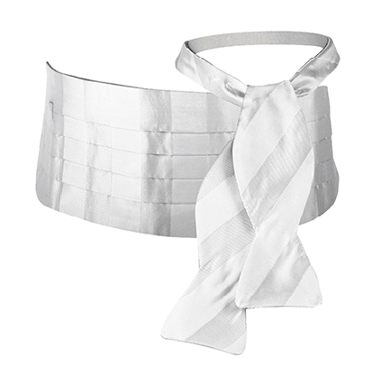 Limited Edition Cummerbund Set - Silver Tone On Tone