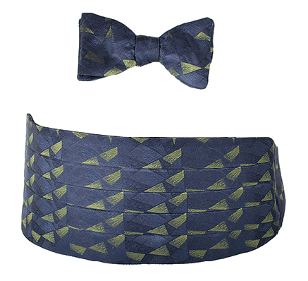 Limited Edition Cummerbund Set - Navy and Green