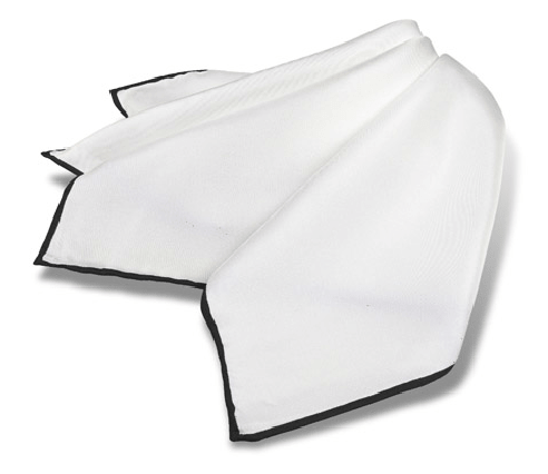 Plain Trim Pocket Square - White and Black Trim